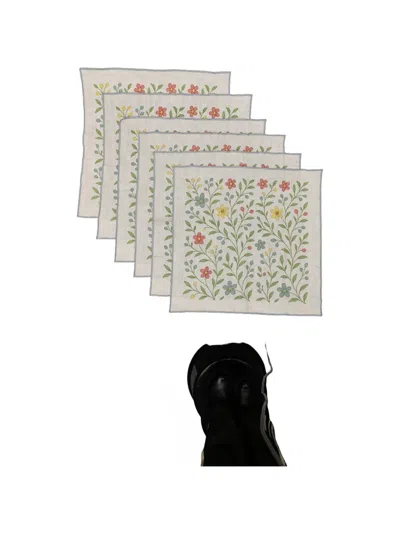 Bambah Botanical Napkins (set Of Six) In Neutral