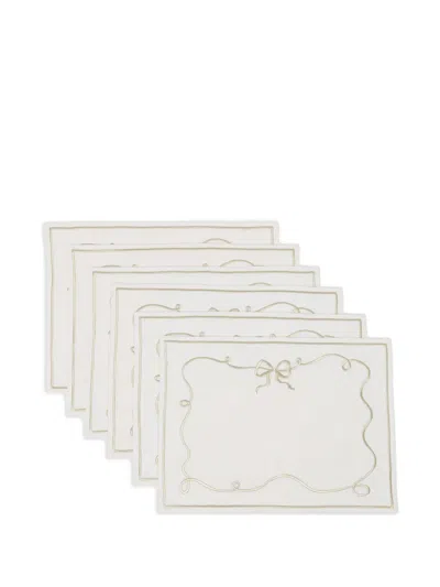 Bambah Bow-charm Placemats (set Of Six) In Multi