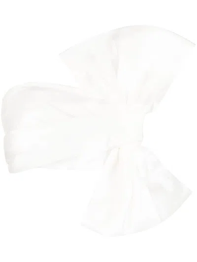Bambah Bow-detail Cropped Tube Top In White