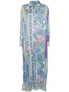Bambah Button Down Dress In Blue