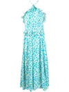 Bambah Camelia-jacquard Halterneck Mididress In White