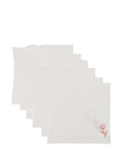 Bambah Camilla Napkins (set Of Six) In White