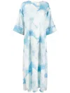 Bambah Cloud-print Jacquard Kaftan Dress In Blue