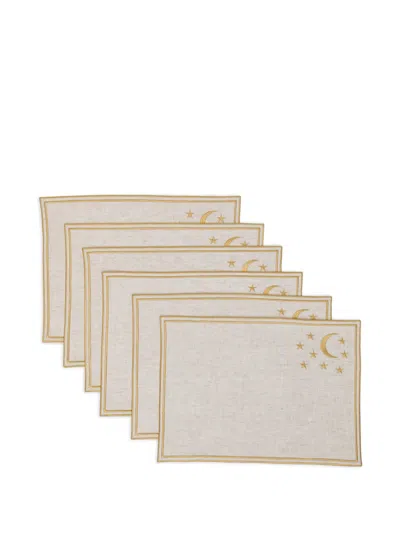 Bambah Crescent Placemats (set Of Six) In Gray