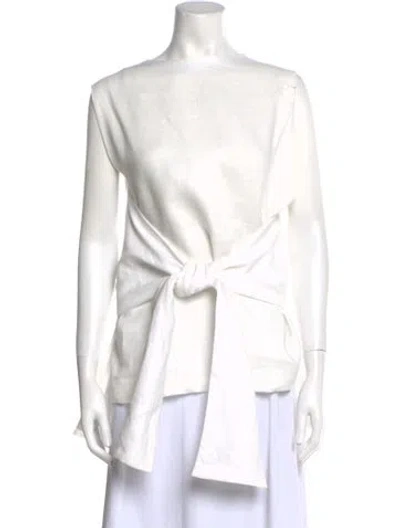 Pre-owned Bambah Crew Neck Short Sleeve Tunic In White