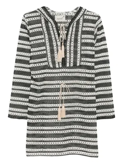 Bambah Crochet Hooded Dress In Black