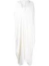 Bambah Draped Short-sleeve Kaftan Dress In White