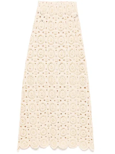 Bambah Floral Embroidery Skirt In Neutral