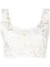 Bambah Floral-pattern Cropped Top In White