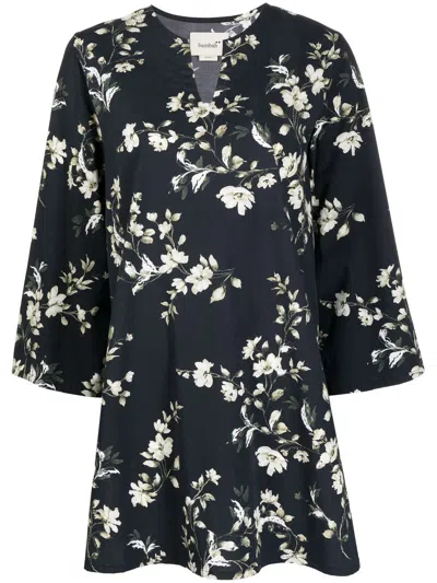 Bambah Tunika Mit Blumen-print In Black