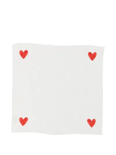 Bambah Frosted Heart Napkin In White