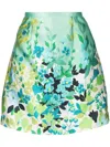 Bambah Garden Mikado Mini Skirt In Green