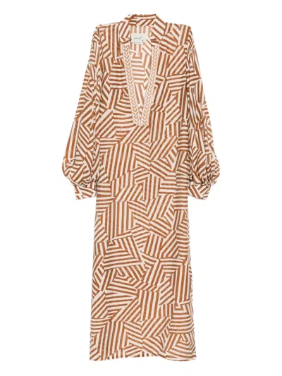 Bambah Geo Dress In Brown
