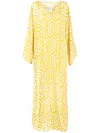 Bambah Geometric-print Kaftan Dress In Yellow