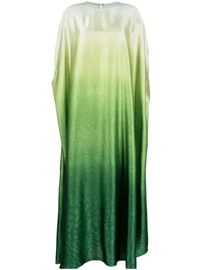 Bambah Gradient-effect Kaftan Dress In Green