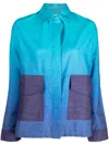 Bambah Gradient-effect Linen Shirt In Blue