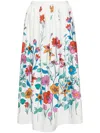 Bambah Hibiscus Midi Skirt In White