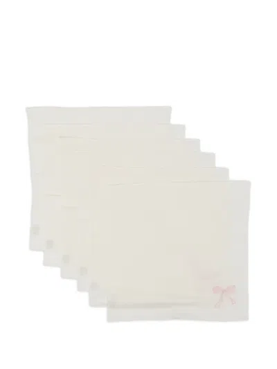 Bambah Jollie Napkins (set Of Six) In White