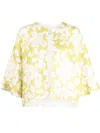 Bambah Lilly Floral-print Cotton Bolero In Grün