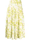 Bambah Lilly Pleated Midi Skirt In Grün