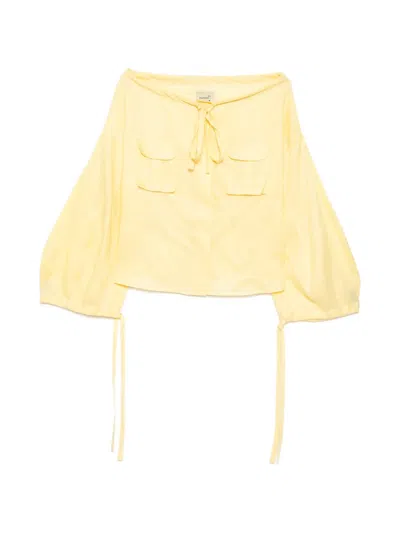 Bambah Linen Balloon Shirt In Yellow