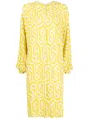 Bambah Marrakesh Geometric-print Kaftan In Yellow