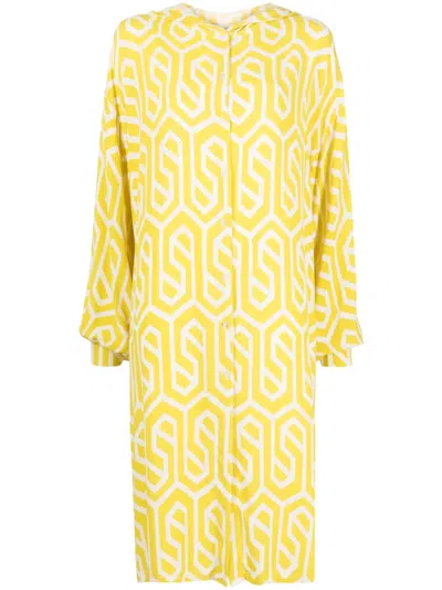 Bambah Marrakesh Geometric-print Kaftan In Yellow
