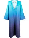 Bambah Mosa Gradient-effect Linen Kaftan In Blue