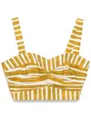 Bambah Olivia Striped Bustier Top In Yellow