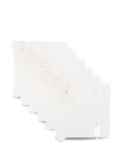 Bambah Petal Napkins (set Of Six) In White