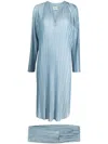 Bambah Plissé Trousers Set In Blue
