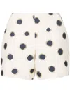 Bambah Polka Dot-print High-waisted Shorts In Yellow