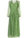 Bambah Polka Dot-print V-neck Kaftan In Green