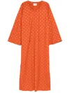 Bambah Polka Lime Kaftan In Orange