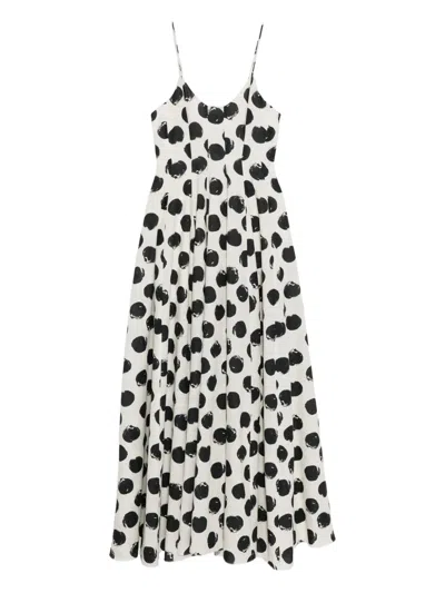 Bambah Polka-dot Maxi Dress In White