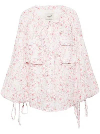 Bambah Red Daisy Aida Top In White