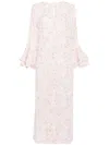 Bambah Red Daisy Ruffle Kaftan In White