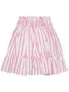 Bambah Red Striped Mini Skirt In White
