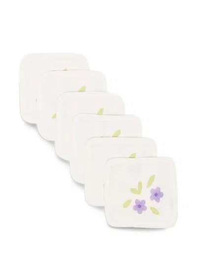 Bambah Rosalie Coasters (set Of Six) In White