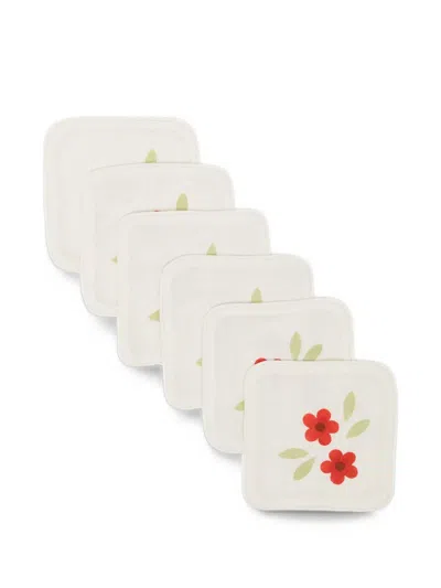 Bambah Rosalie Coasters (set Of Six) In White