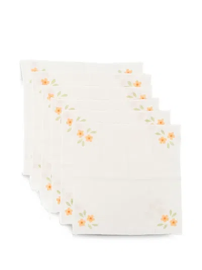 Bambah Rosalie Napkins (set Of Six) In White