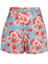 Bambah Rose Denim Shorts In Blue
