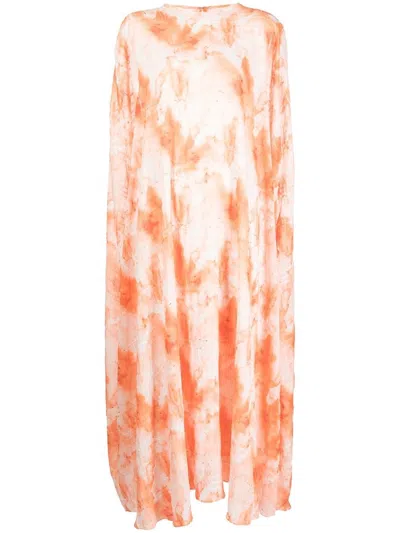 Bambah Round Neck Kaftan In Orange