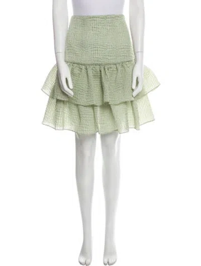 Pre-owned Bambah Ruffle Embellishment Knee-length Skirt In Green