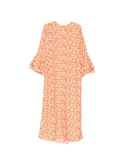 Bambah Ruffled Dress In Orange