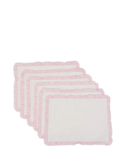 Bambah Ruffled Placemat In Pink