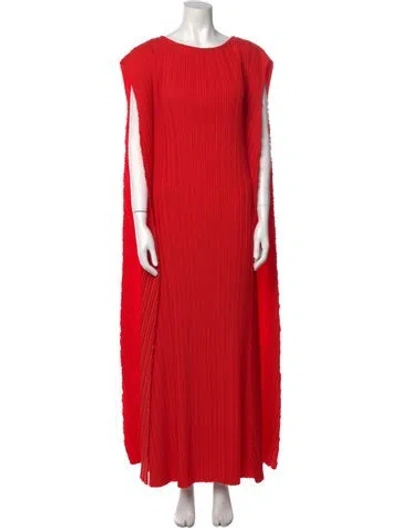 Pre-owned Bambah Scoop Neck Long Dress In Red