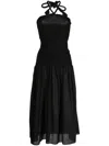 Bambah Shirred-panel Dress In Black