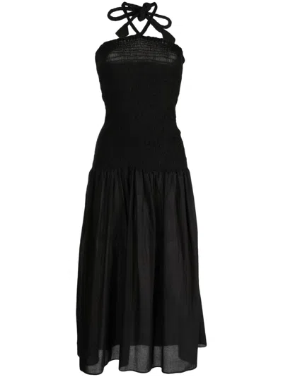 Bambah Shirred-panel Dress In Black