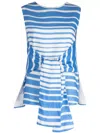 Bambah Sicily Striped Linen Tunic In Blue
